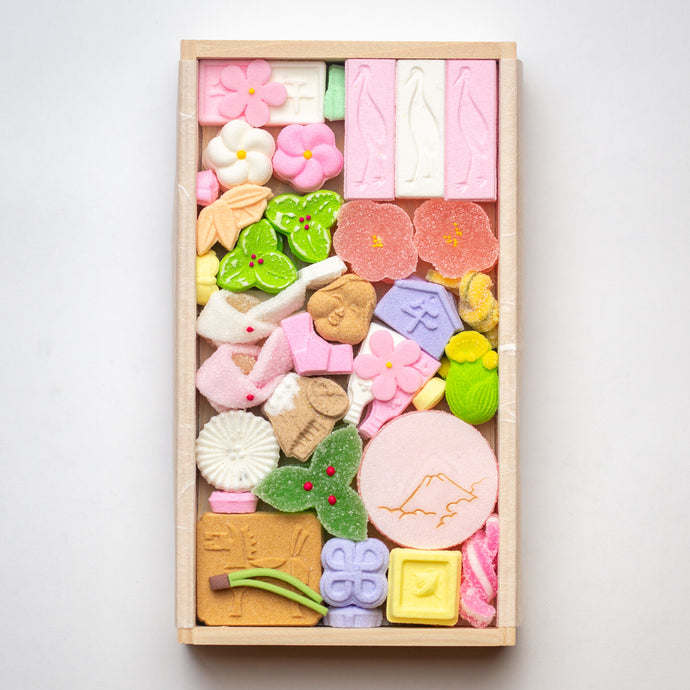 園の賑い(そののにぎわい)」色とりどりのお干菓子の詰め合わせ – 鍵